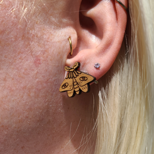 Moth Studs - Earrings - Laser Cut