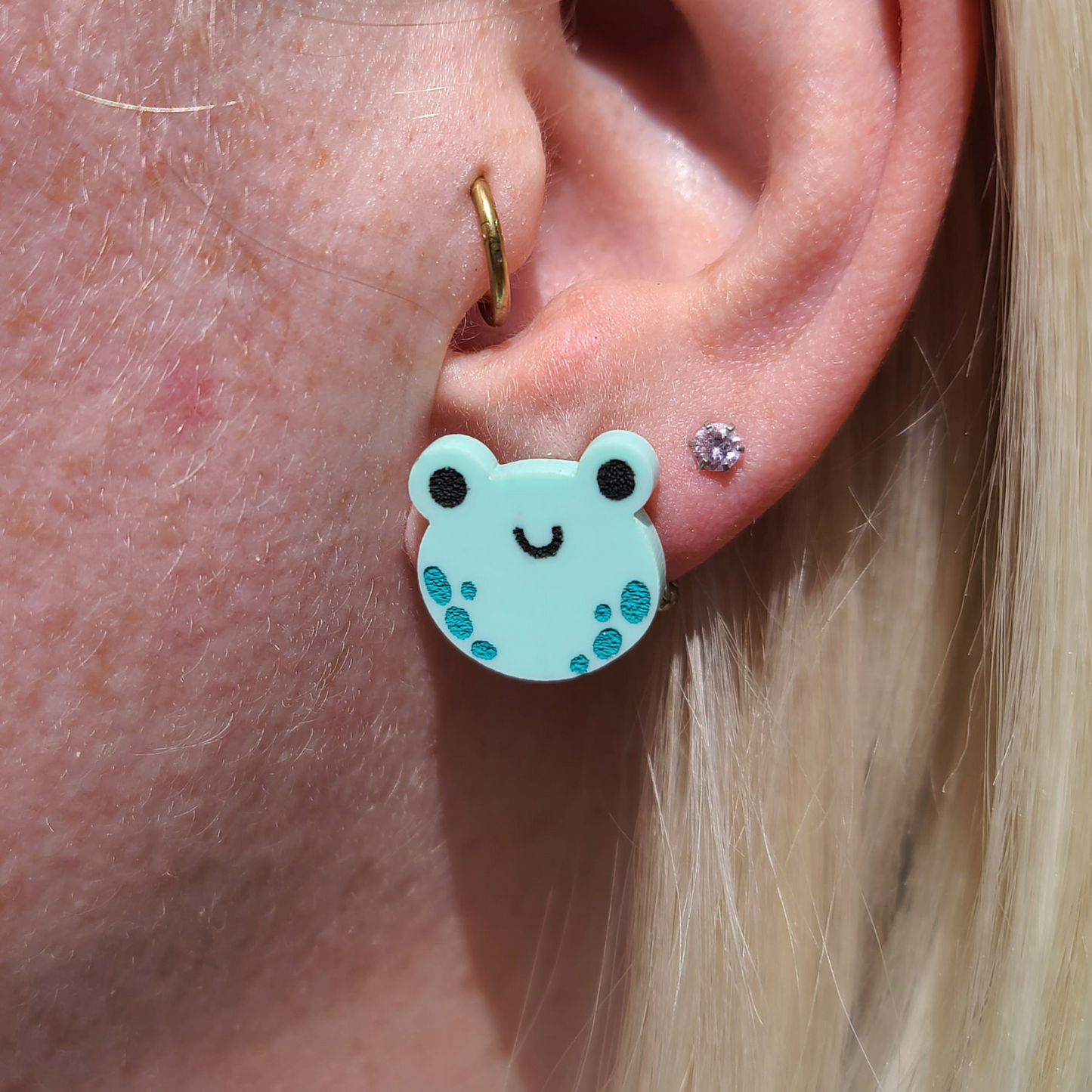 Tiny Frog Studs - Earrings - Laser Cut