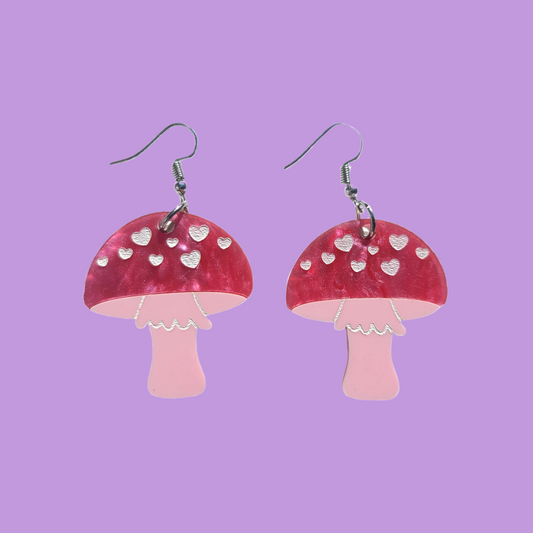 Mushrooms - Valentine's Day Earrings