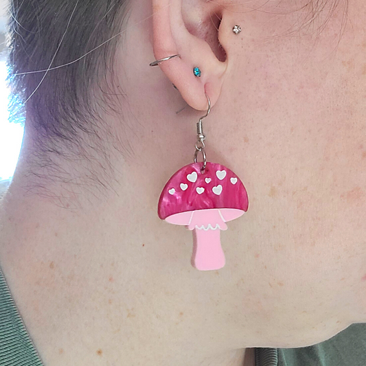 Mushrooms - Valentine's Day Earrings