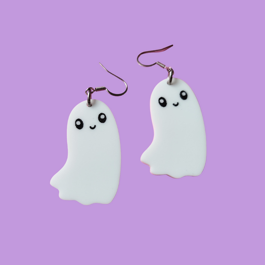 Happy Ghost - Earrings - Laser Cut