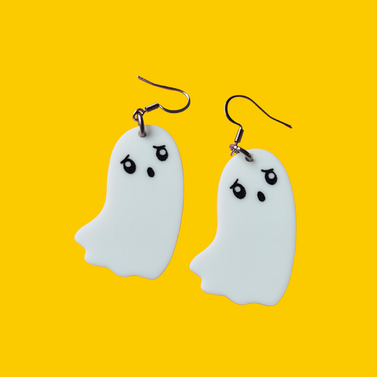 Scared Ghost - Earrings - Laser Cut