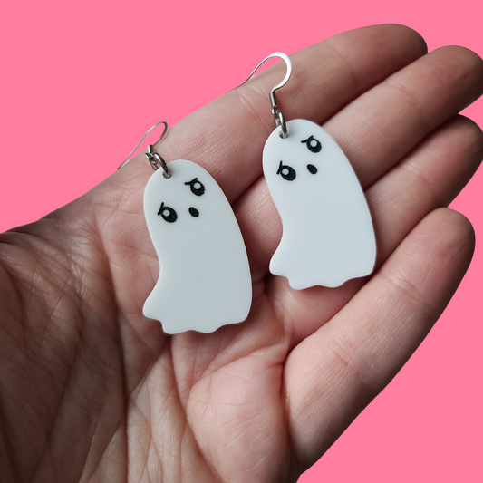 Scared Ghost - Earrings - Laser Cut