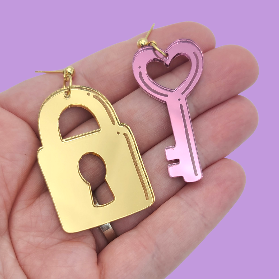 Key and Lock - Valentine's Day Earrings