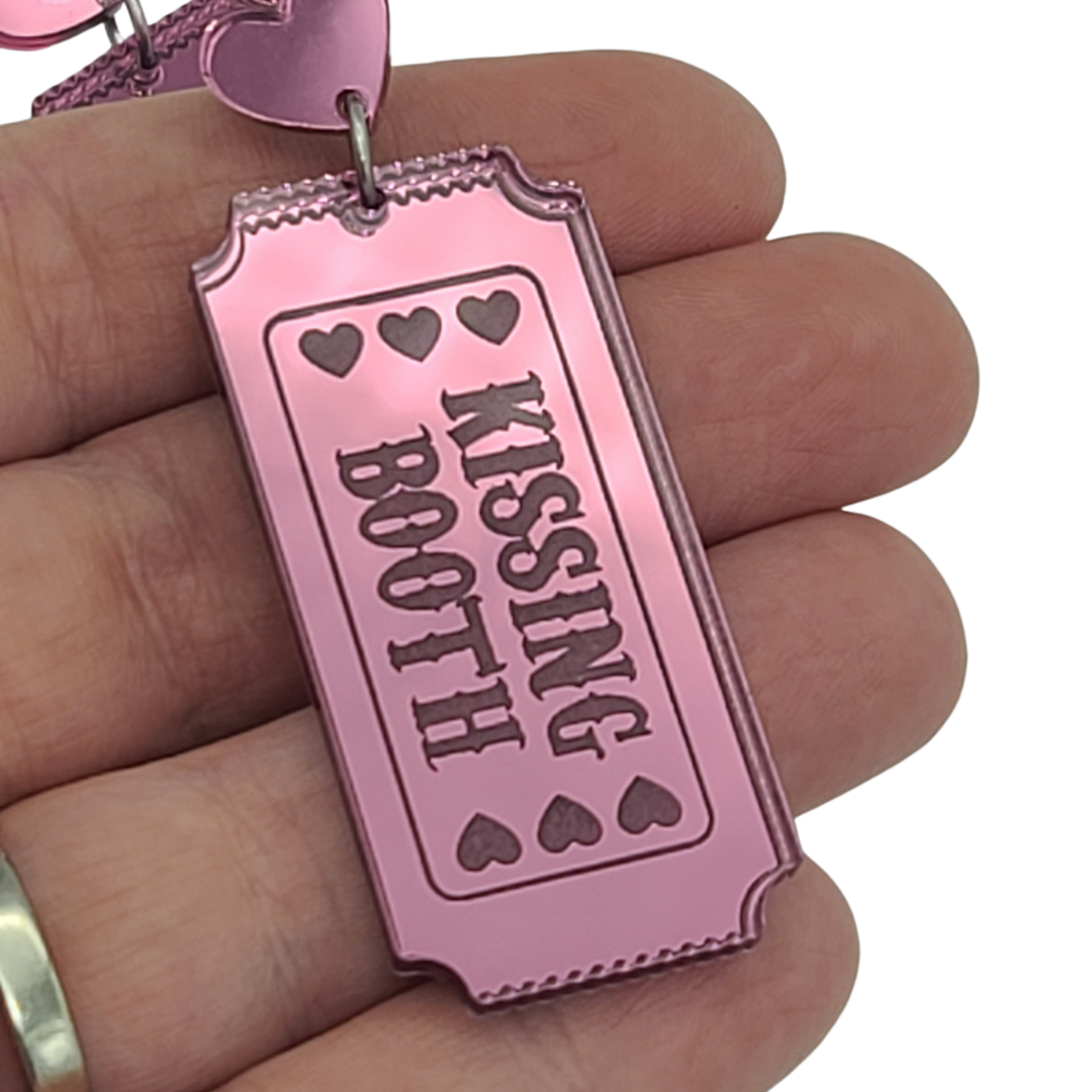 Kissing Booth Ticket - Valentine's Day Earrings