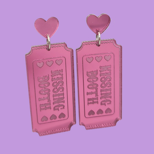 Kissing Booth Ticket - Valentine's Day Earrings