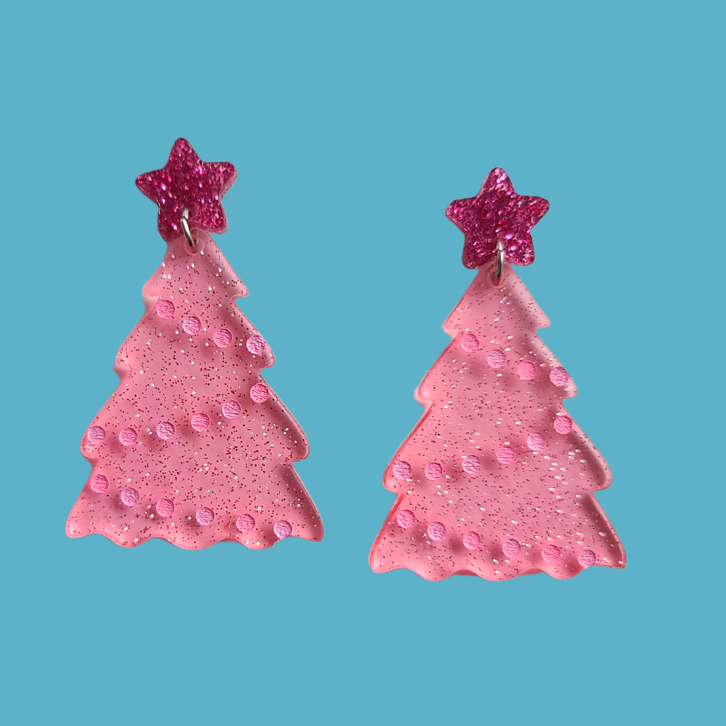 Pink Jelly Trees with Glitter Studs - Christmas