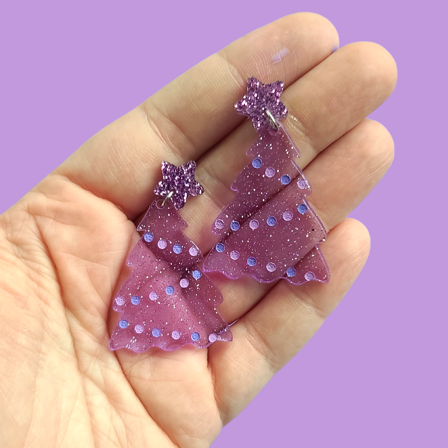 Purple Jelly Trees with Glitter Studs - Christmas