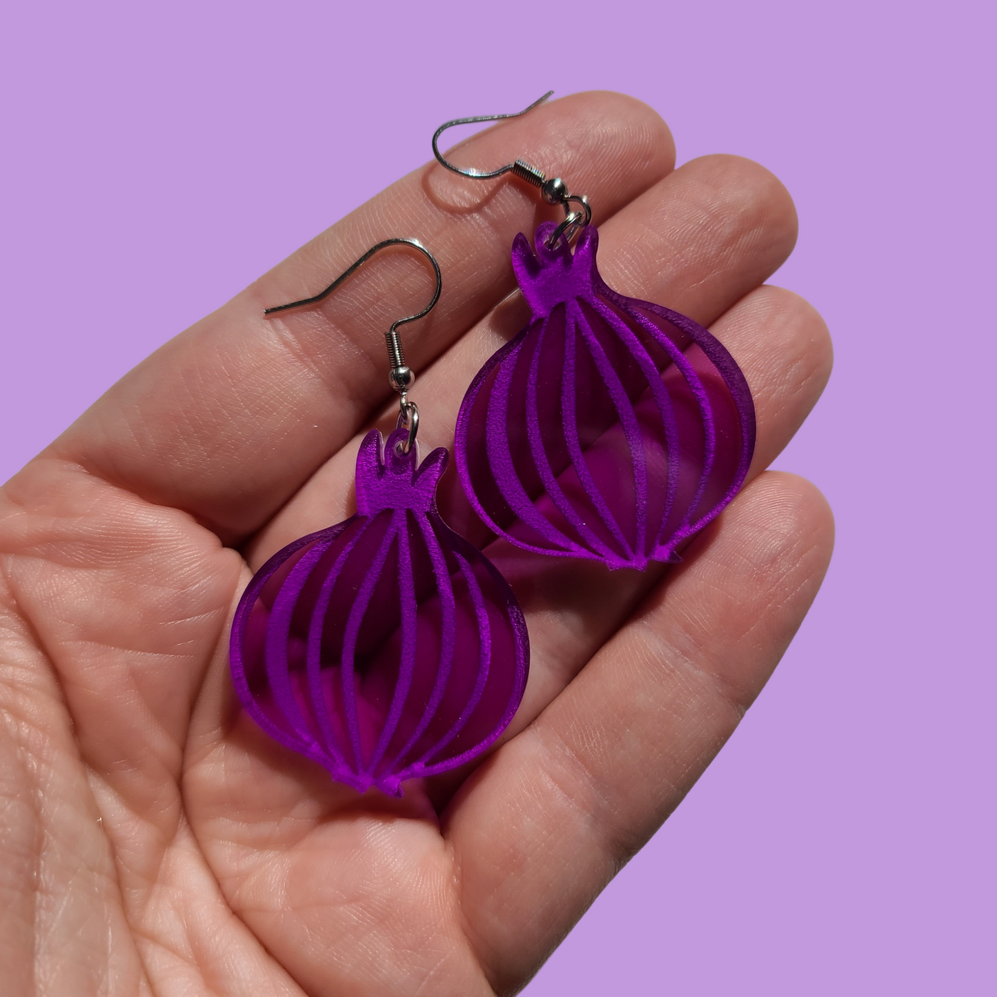 Purple Onions - Earrings - Laser Cut