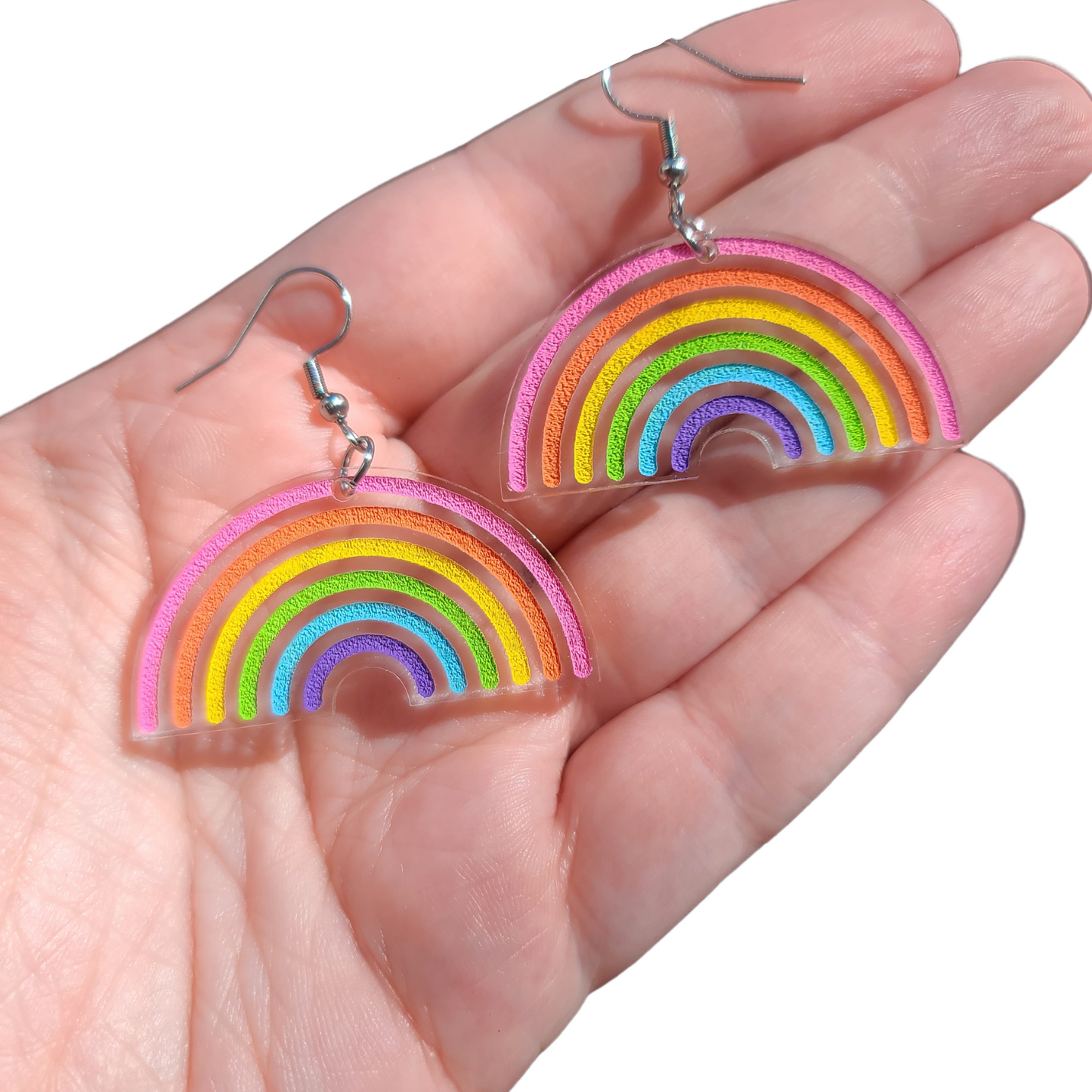Simple Bright Rainbow - Earrings - Laser Cut