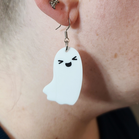 Laughing Ghost - Earrings - Laser Cut
