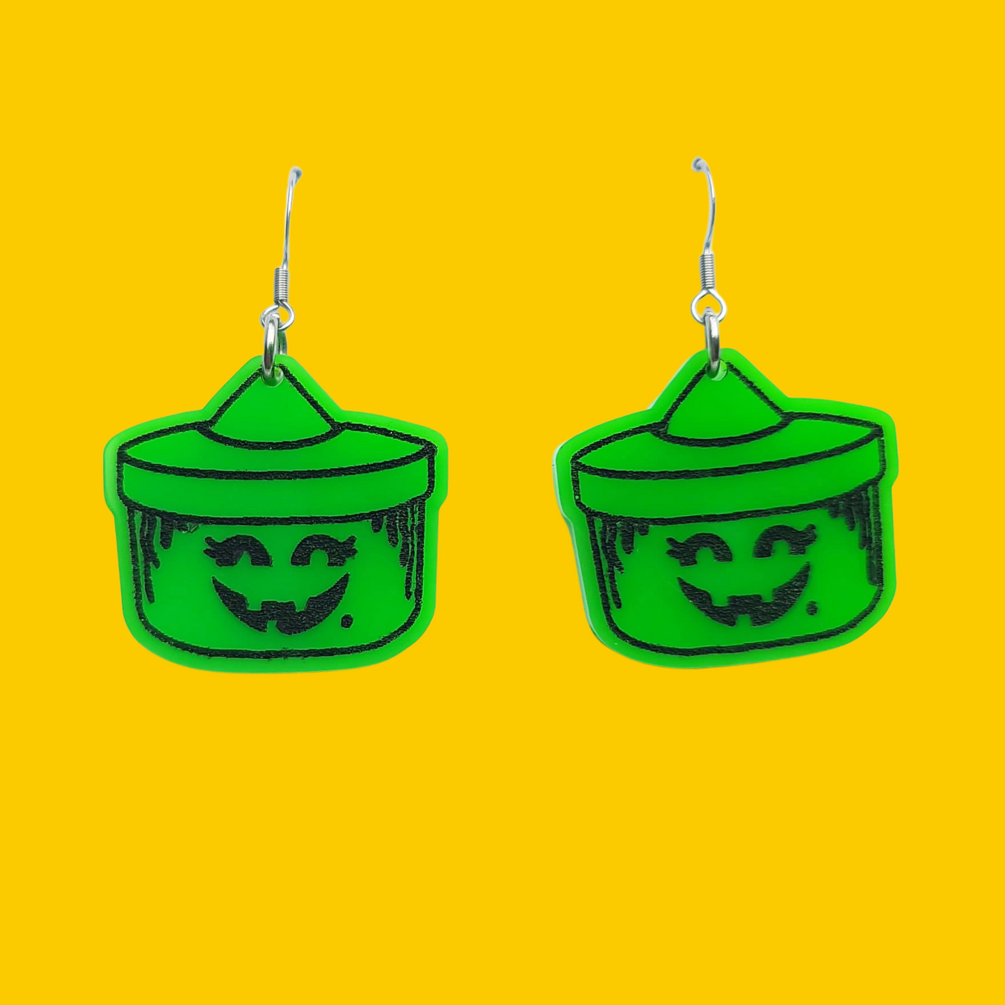 Halloween Witch Bucket - Earrings - Laser Cut