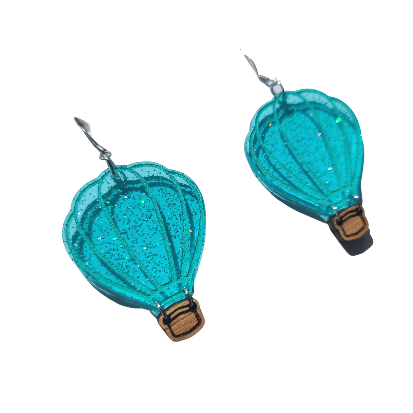 Hot Air Balloons on Glitter Jelly - Laser Cut Earrings
