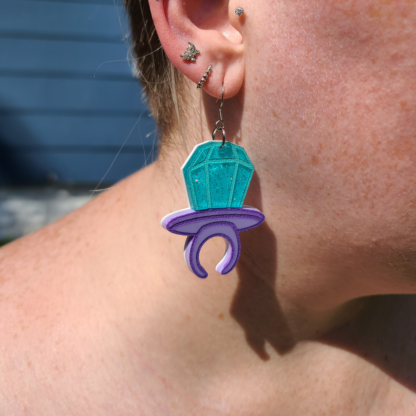Ring Pops (blue/purple) - Laser Cut Earrings