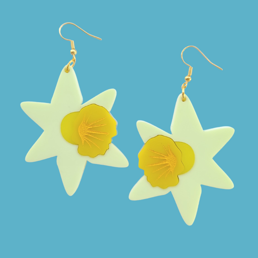 Daffodil Flowers Large - Earrings - Laser Cut