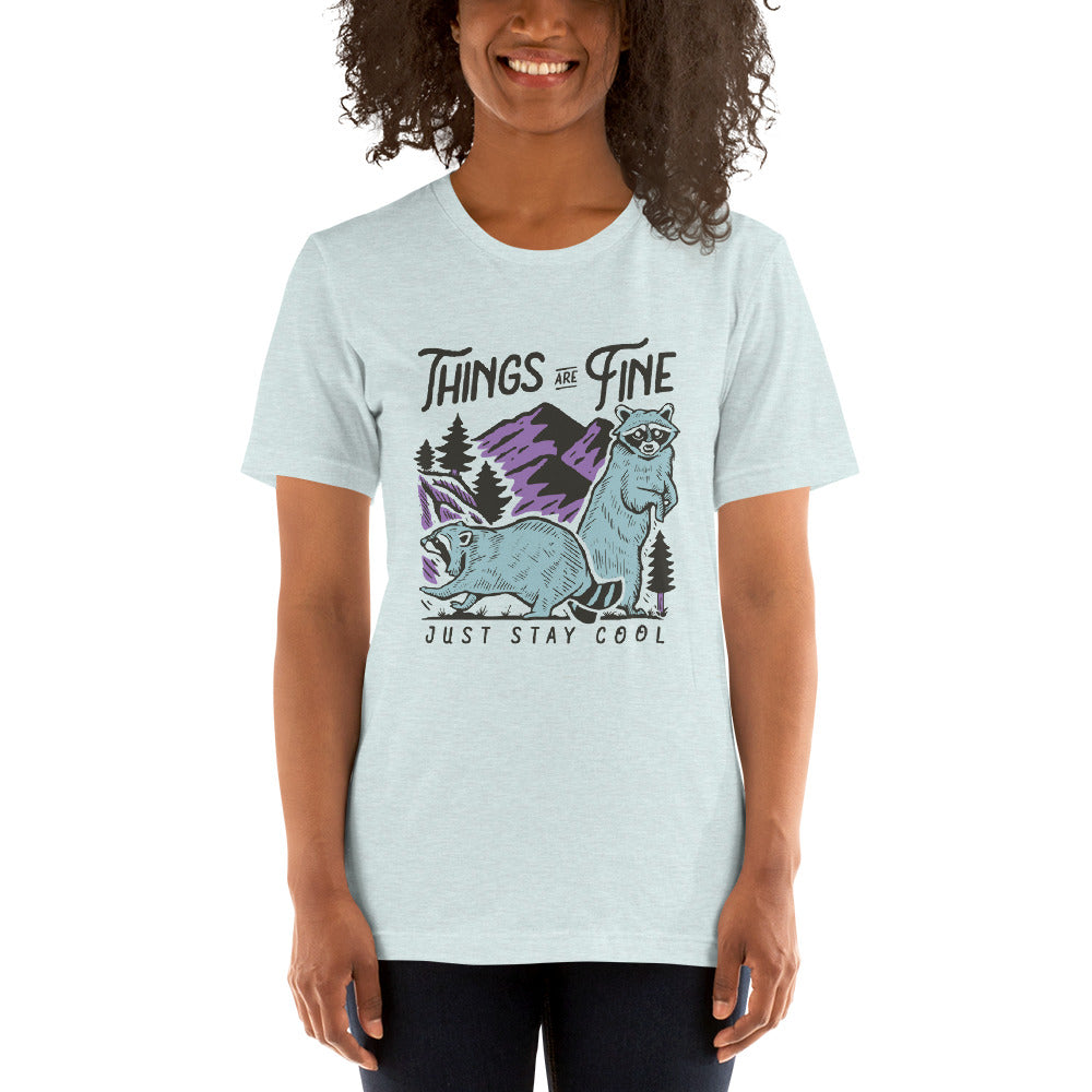 Things are Fine Raccoon Short-sleeve unisex t-shirt